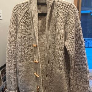 Banana Republic Cream Fisherman Cardigan with Wooden Toggles